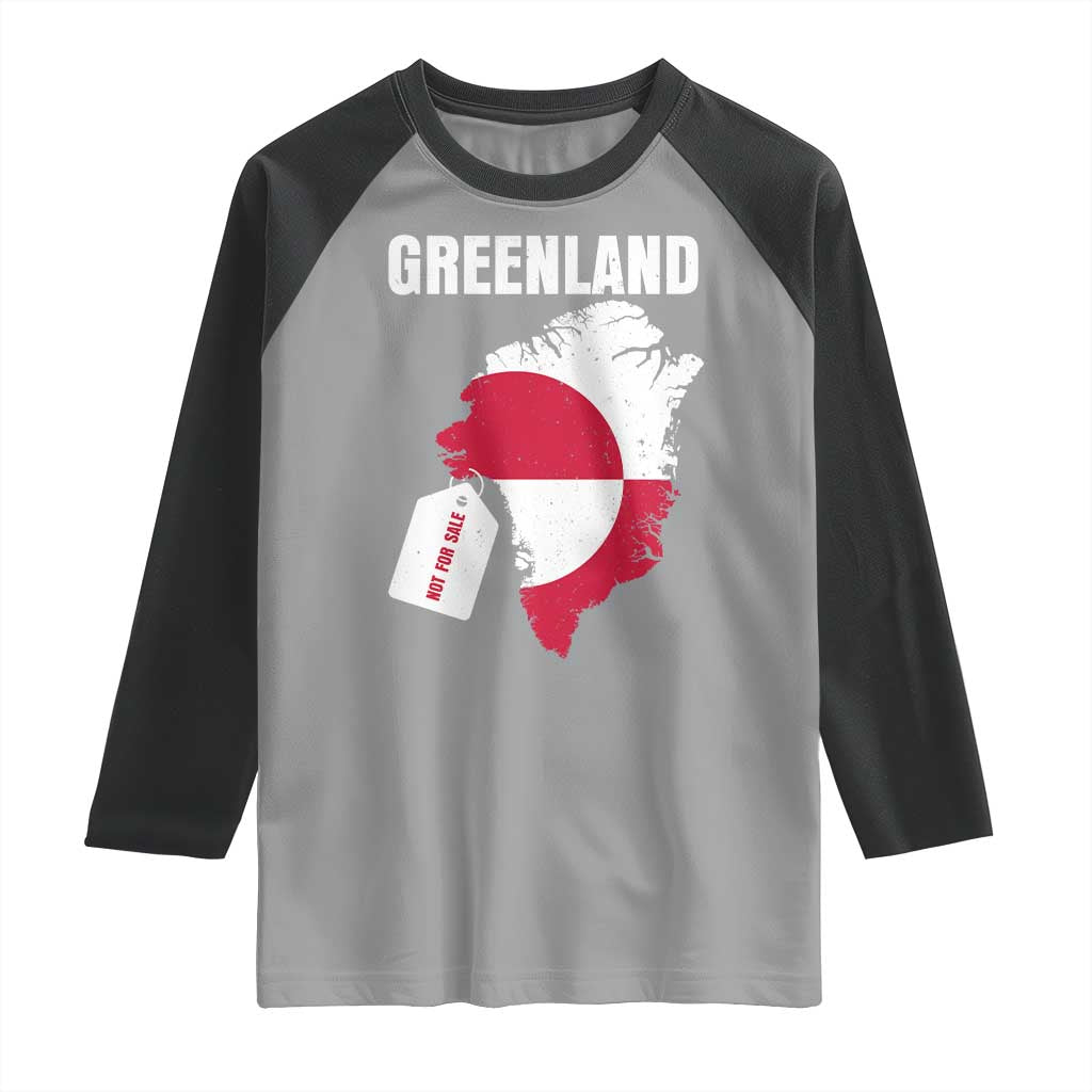 Greenland Not For Sale Patriotic Raglan Shirt Grunge Flag and Price Tag Protest