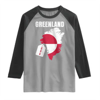 Greenland Not For Sale Patriotic Raglan Shirt Grunge Flag and Price Tag Protest