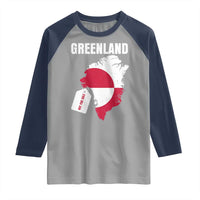 Greenland Not For Sale Patriotic Raglan Shirt Grunge Flag and Price Tag Protest
