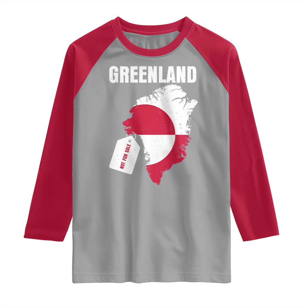Greenland Not For Sale Patriotic Raglan Shirt Grunge Flag and Price Tag Protest