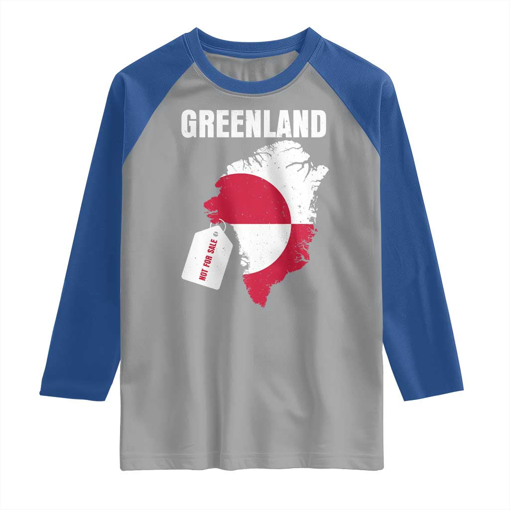 Greenland Not For Sale Patriotic Raglan Shirt Grunge Flag and Price Tag Protest