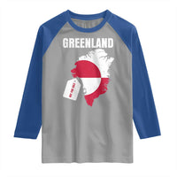 Greenland Not For Sale Patriotic Raglan Shirt Grunge Flag and Price Tag Protest