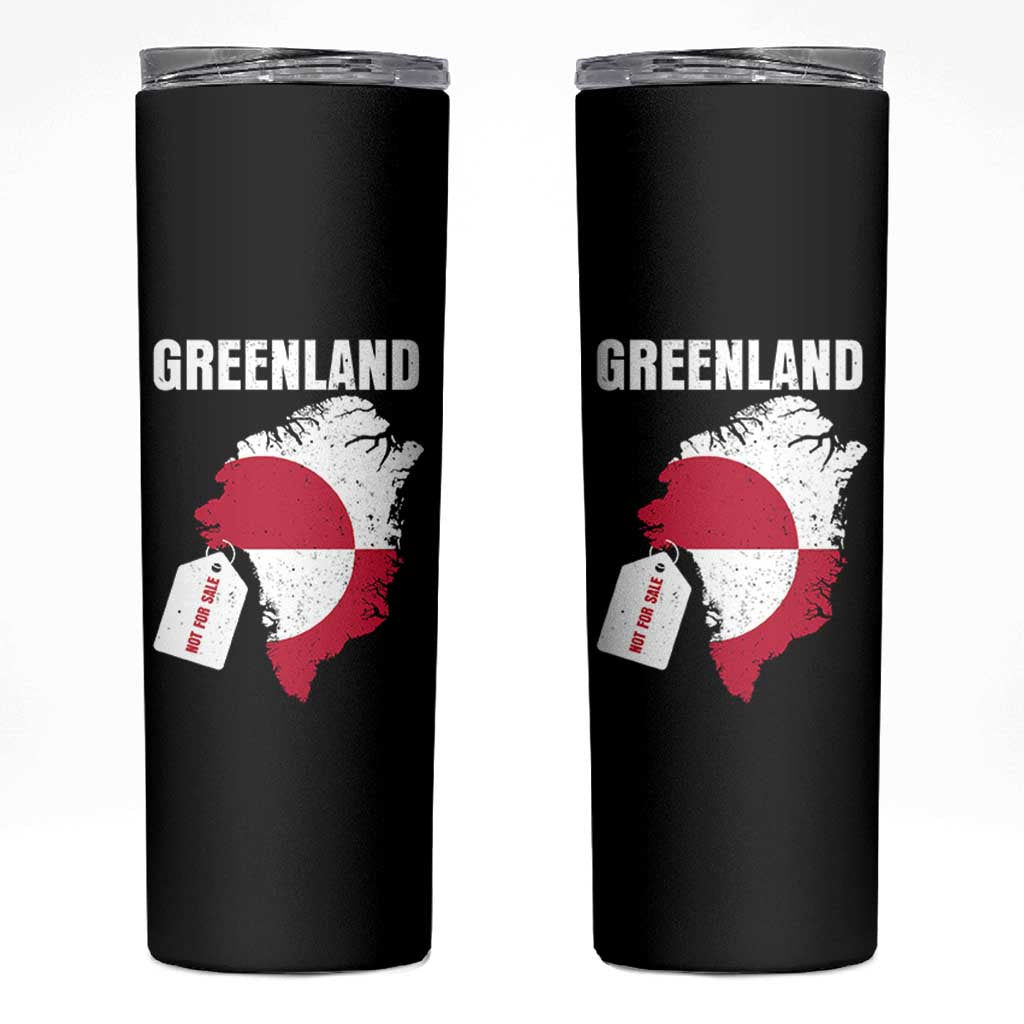Greenland Not For Sale Patriotic Skinny Tumbler Grunge Flag and Price Tag Protest