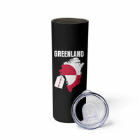 Greenland Not For Sale Patriotic Skinny Tumbler Grunge Flag and Price Tag Protest