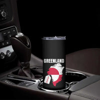 Greenland Not For Sale Patriotic Skinny Tumbler Grunge Flag and Price Tag Protest