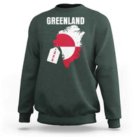 Greenland Not For Sale Patriotic Sweatshirt Grunge Flag and Price Tag Protest