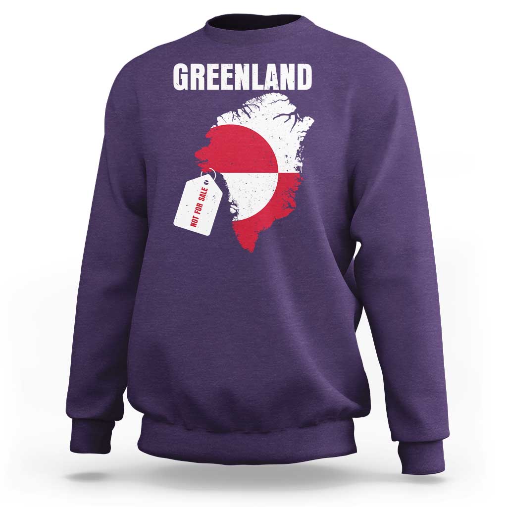 Greenland Not For Sale Patriotic Sweatshirt Grunge Flag and Price Tag Protest
