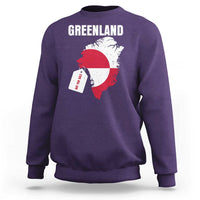Greenland Not For Sale Patriotic Sweatshirt Grunge Flag and Price Tag Protest