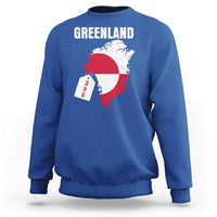 Greenland Not For Sale Patriotic Sweatshirt Grunge Flag and Price Tag Protest