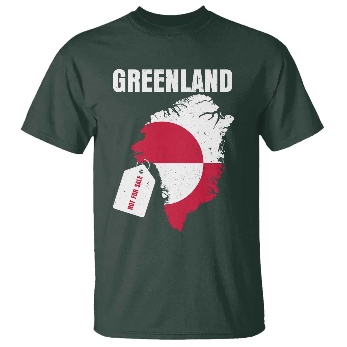 Greenland Not For Sale Patriotic T Shirt Grunge Flag and Price Tag Protest