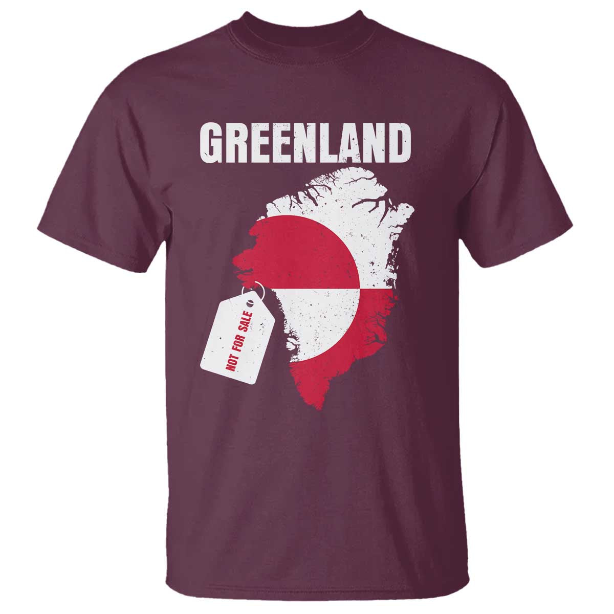 Greenland Not For Sale Patriotic T Shirt Grunge Flag and Price Tag Protest