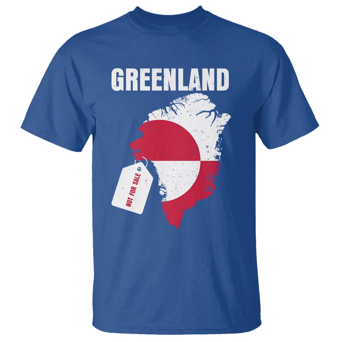 Greenland Not For Sale Patriotic T Shirt Grunge Flag and Price Tag Protest