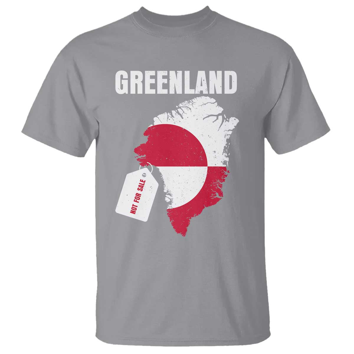 Greenland Not For Sale Patriotic T Shirt Grunge Flag and Price Tag Protest