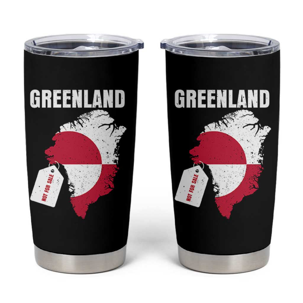 Greenland Not For Sale Patriotic Tumbler Cup Grunge Flag and Price Tag Protest