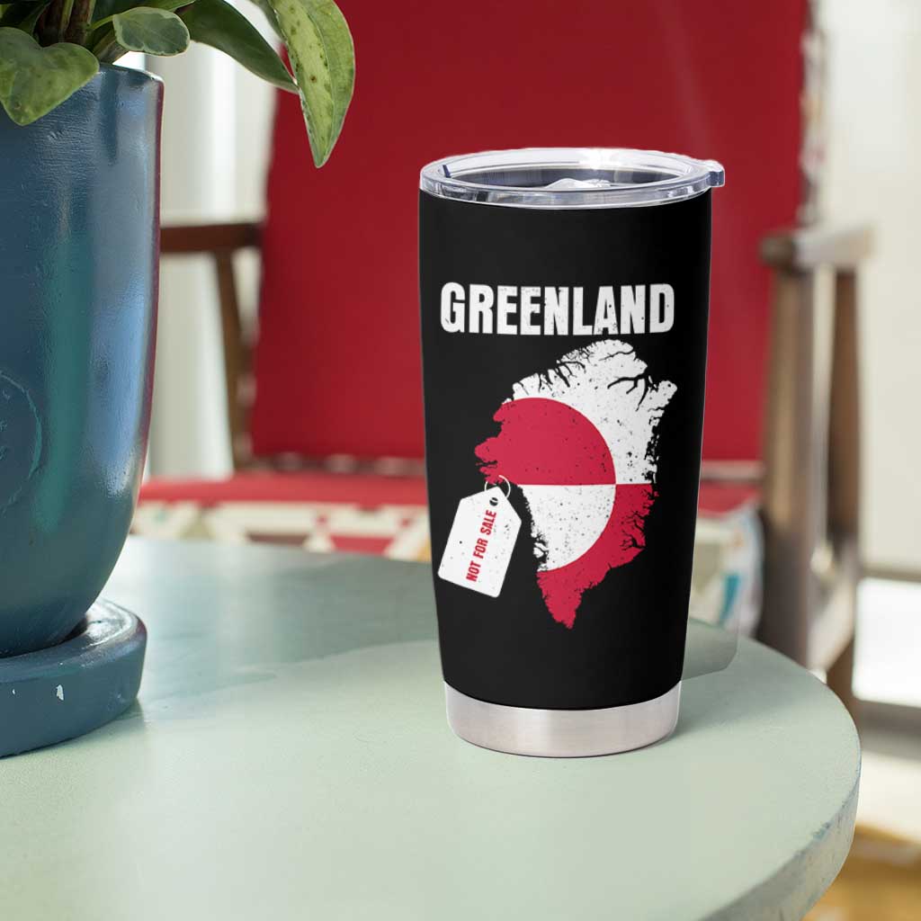 Greenland Not For Sale Patriotic Tumbler Cup Grunge Flag and Price Tag Protest
