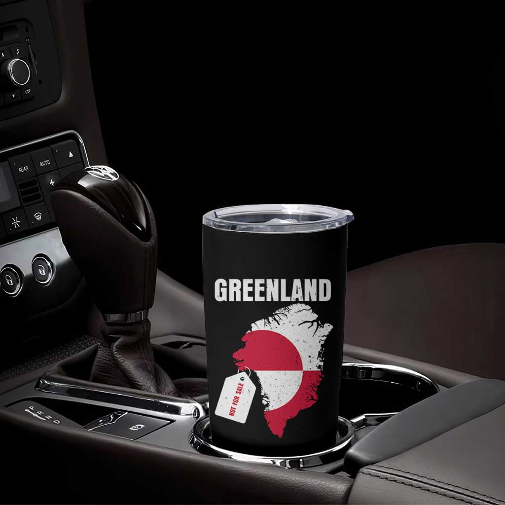 Greenland Not For Sale Patriotic Tumbler Cup Grunge Flag and Price Tag Protest