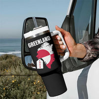 Greenland Not For Sale Patriotic Tumbler With Handle Grunge Flag and Price Tag Protest