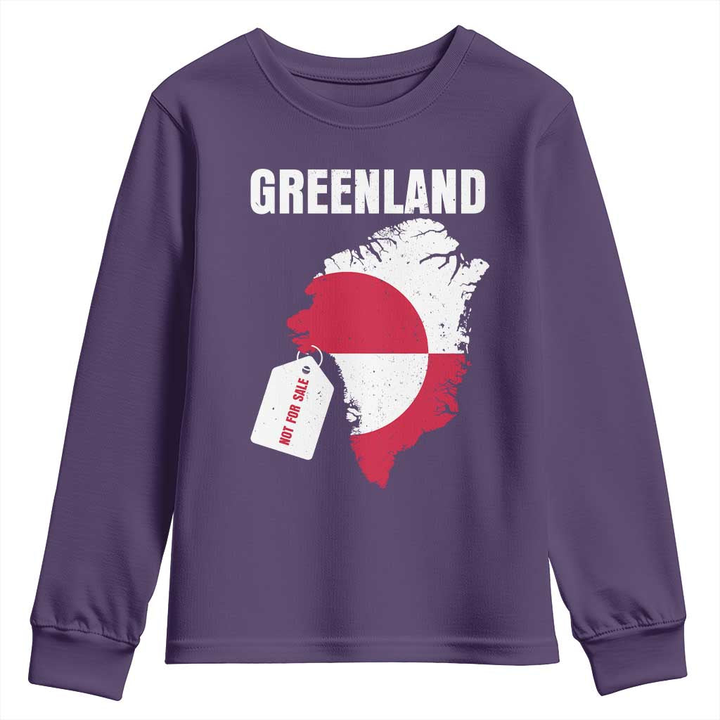 Greenland Not For Sale Patriotic Youth Sweatshirt Grunge Flag and Price Tag Protest