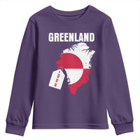 Greenland Not For Sale Patriotic Youth Sweatshirt Grunge Flag and Price Tag Protest