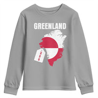 Greenland Not For Sale Patriotic Youth Sweatshirt Grunge Flag and Price Tag Protest