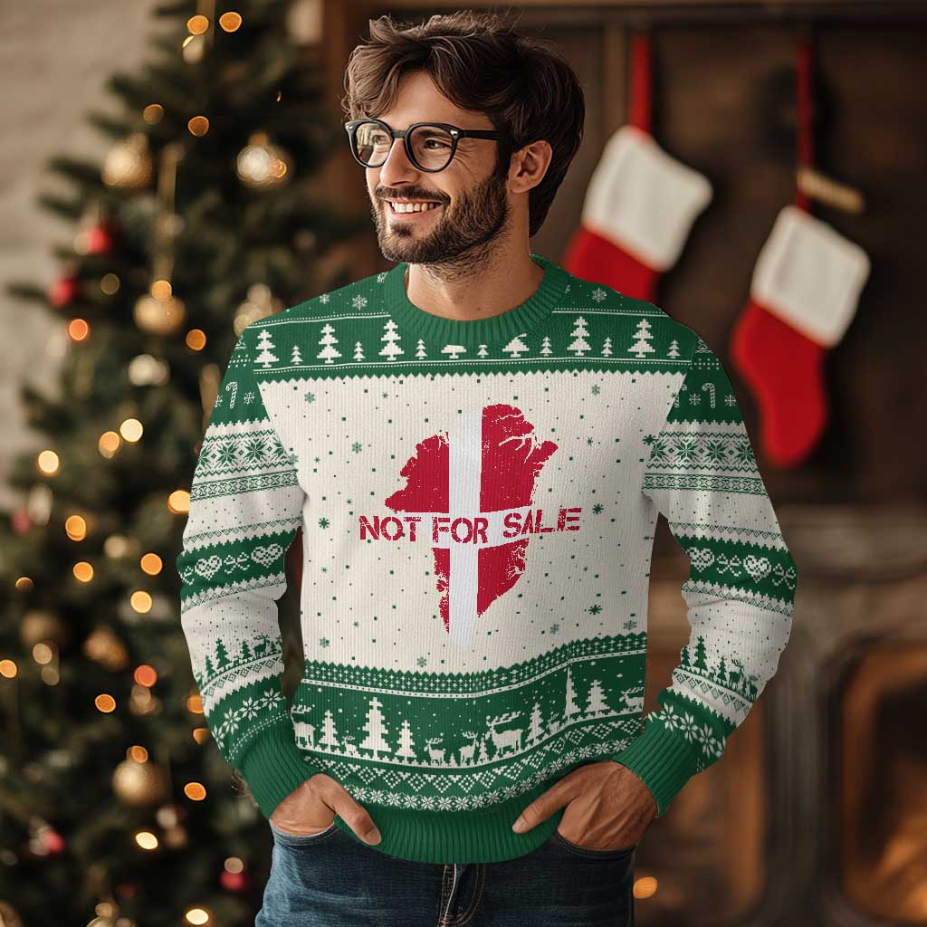 Denmark Stand With Greenland Not For Sale Ugly Christmas Sweater Danish Flag Unity Support Protest