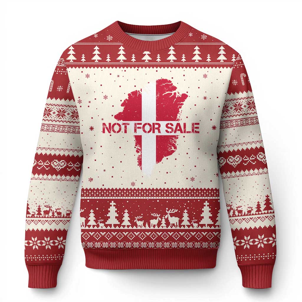 Denmark Stand With Greenland Not For Sale Ugly Christmas Sweater Danish Flag Unity Support Protest