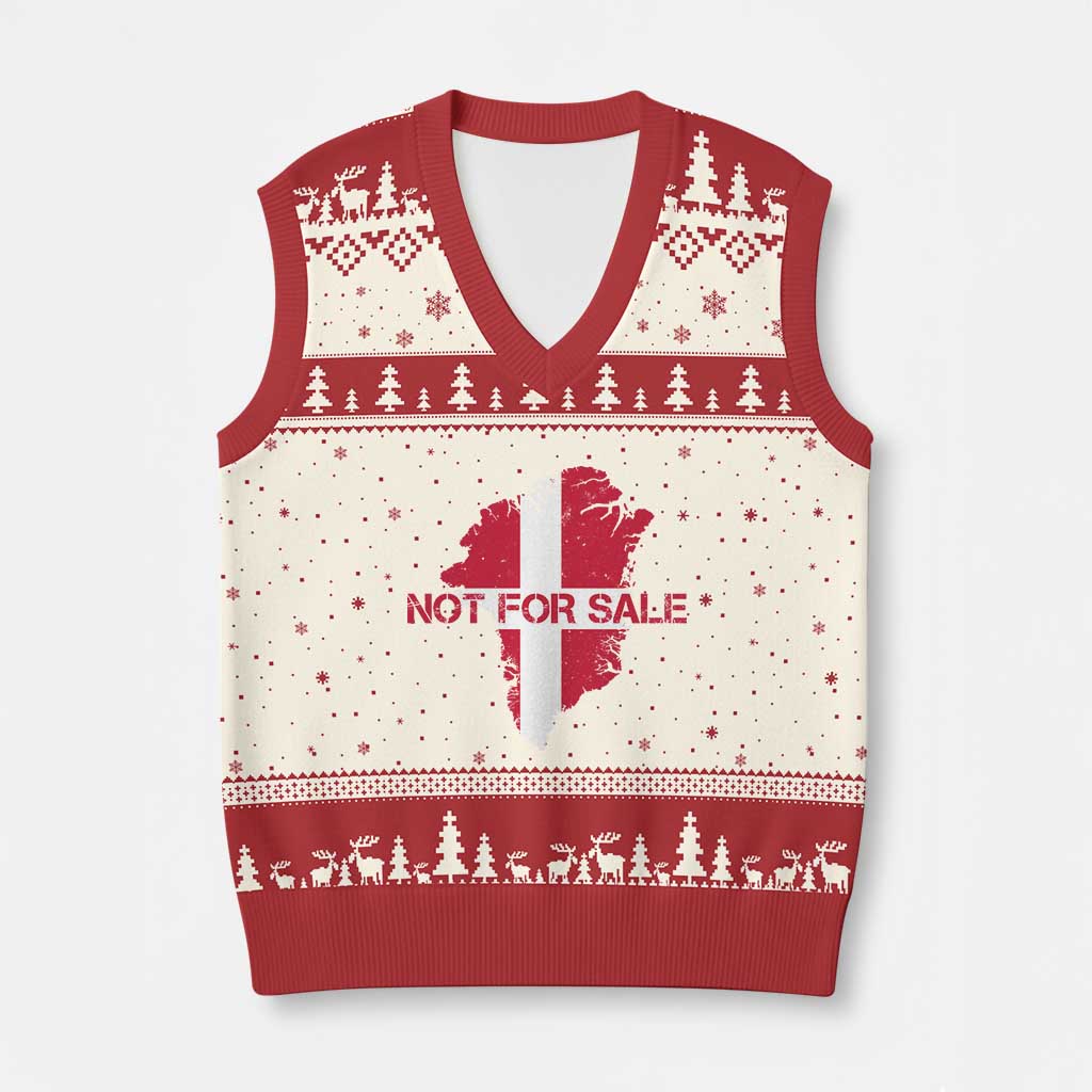 Denmark Stand With Greenland Not For Sale V-Neck Knit Sweater Vest Danish Flag Unity Support Protest