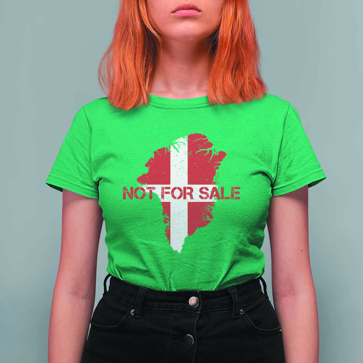 Denmark Stand With Greenland Not For Sale T Shirt For Women Danish Flag Unity Support Protest