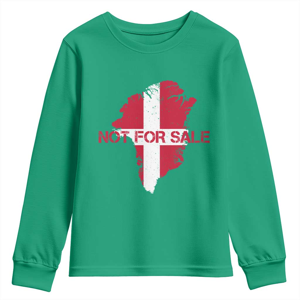 Denmark Stand With Greenland Not For Sale Youth Sweatshirt Danish Flag Unity Support Protest