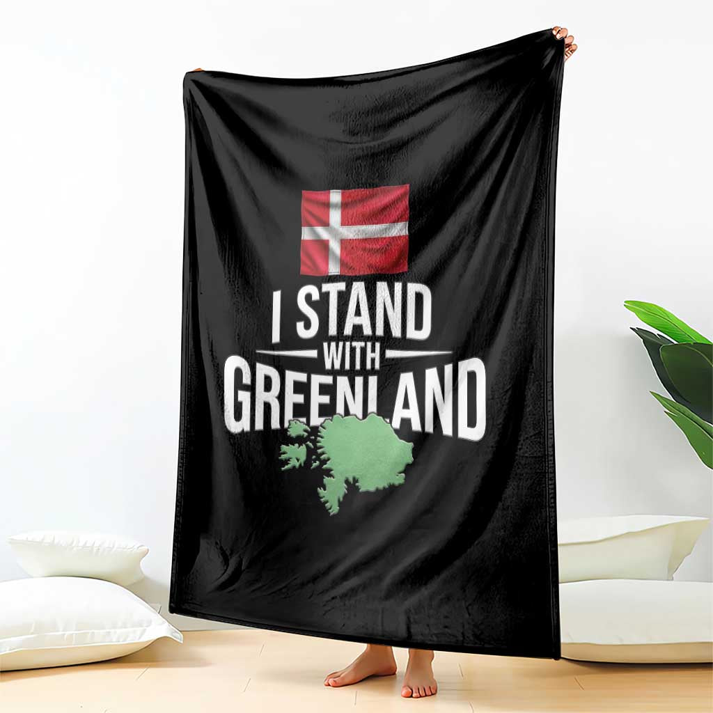 Denmark I Stand With Greenland Throw Blanket Danish Flag and Map Unity Support Protest