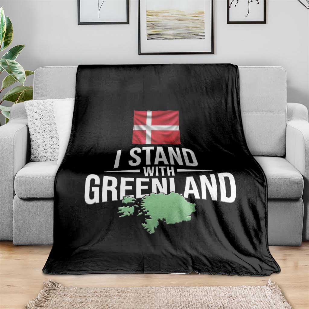 Denmark I Stand With Greenland Throw Blanket Danish Flag and Map Unity Support Protest