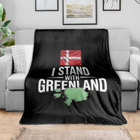 Denmark I Stand With Greenland Throw Blanket Danish Flag and Map Unity Support Protest