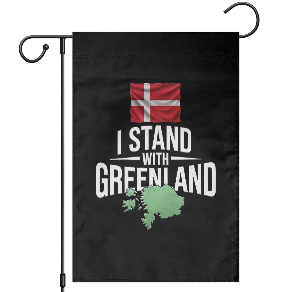 Denmark I Stand With Greenland Garden Flag Danish Flag and Map Unity Support Protest