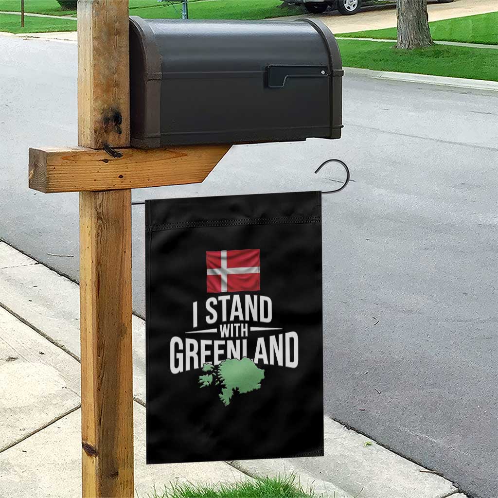 Denmark I Stand With Greenland Garden Flag Danish Flag and Map Unity Support Protest