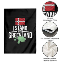 Denmark I Stand With Greenland Garden Flag Danish Flag and Map Unity Support Protest