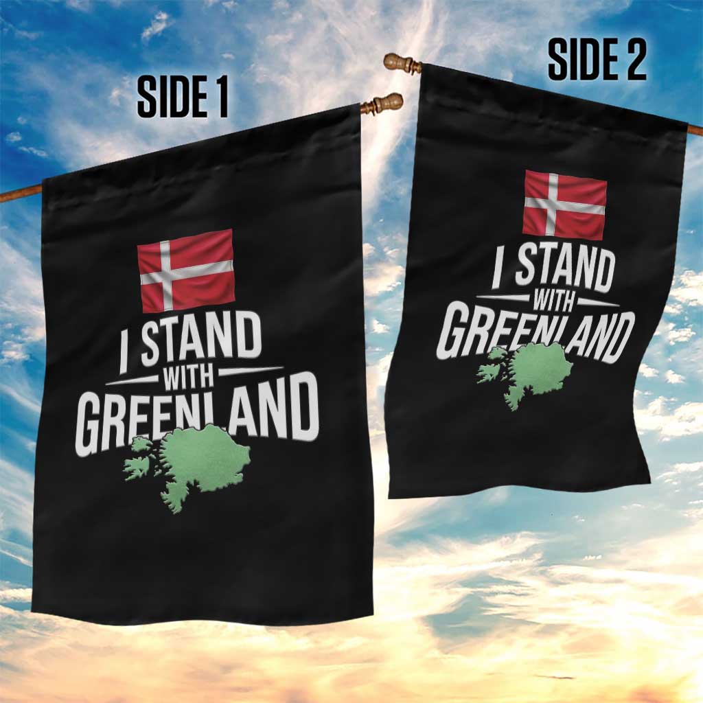 Denmark I Stand With Greenland Garden Flag Danish Flag and Map Unity Support Protest
