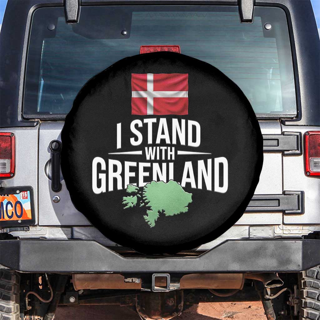 Denmark I Stand With Greenland Spare Tire Cover Danish Flag and Map Unity Support Protest