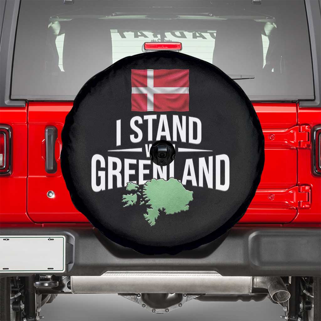 Denmark I Stand With Greenland Spare Tire Cover Danish Flag and Map Unity Support Protest