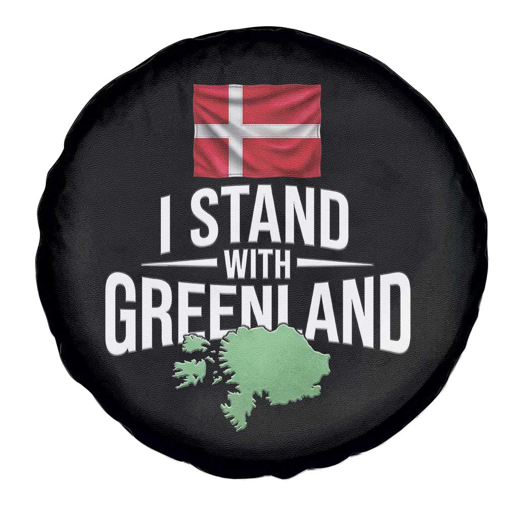 Denmark I Stand With Greenland Spare Tire Cover Danish Flag and Map Unity Support Protest