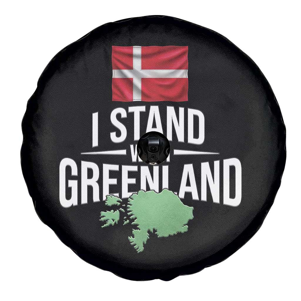 Denmark I Stand With Greenland Spare Tire Cover Danish Flag and Map Unity Support Protest