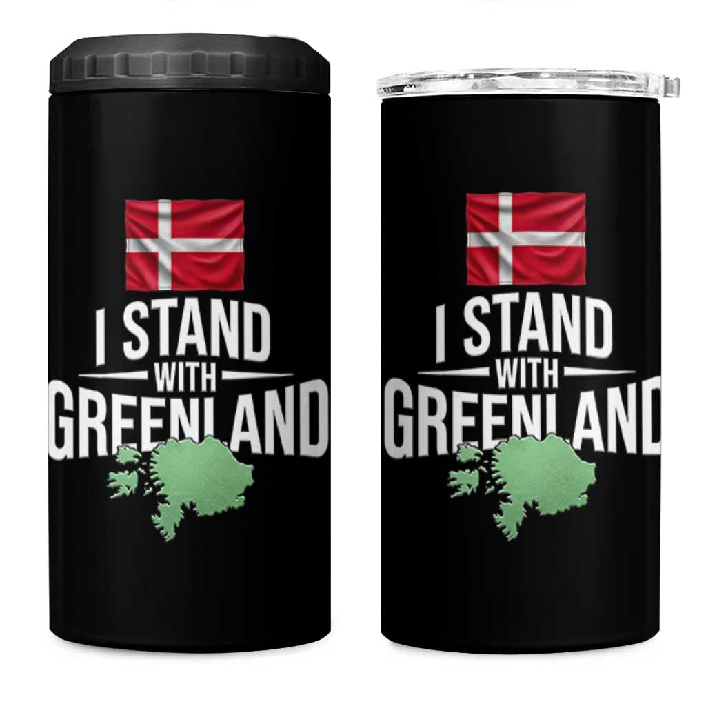 Denmark I Stand With Greenland 4 in 1 Can Cooler Tumbler Danish Flag and Map Unity Support Protest