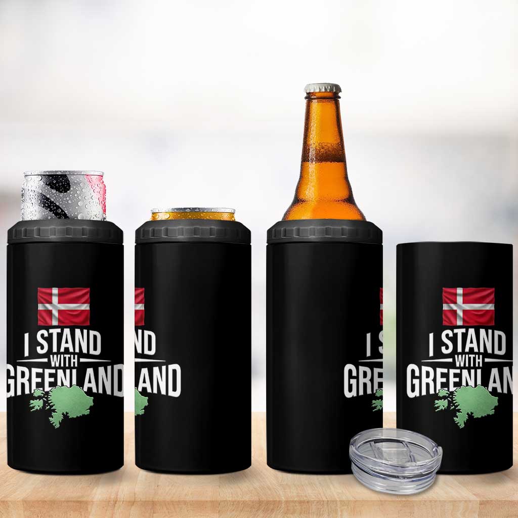 Denmark I Stand With Greenland 4 in 1 Can Cooler Tumbler Danish Flag and Map Unity Support Protest