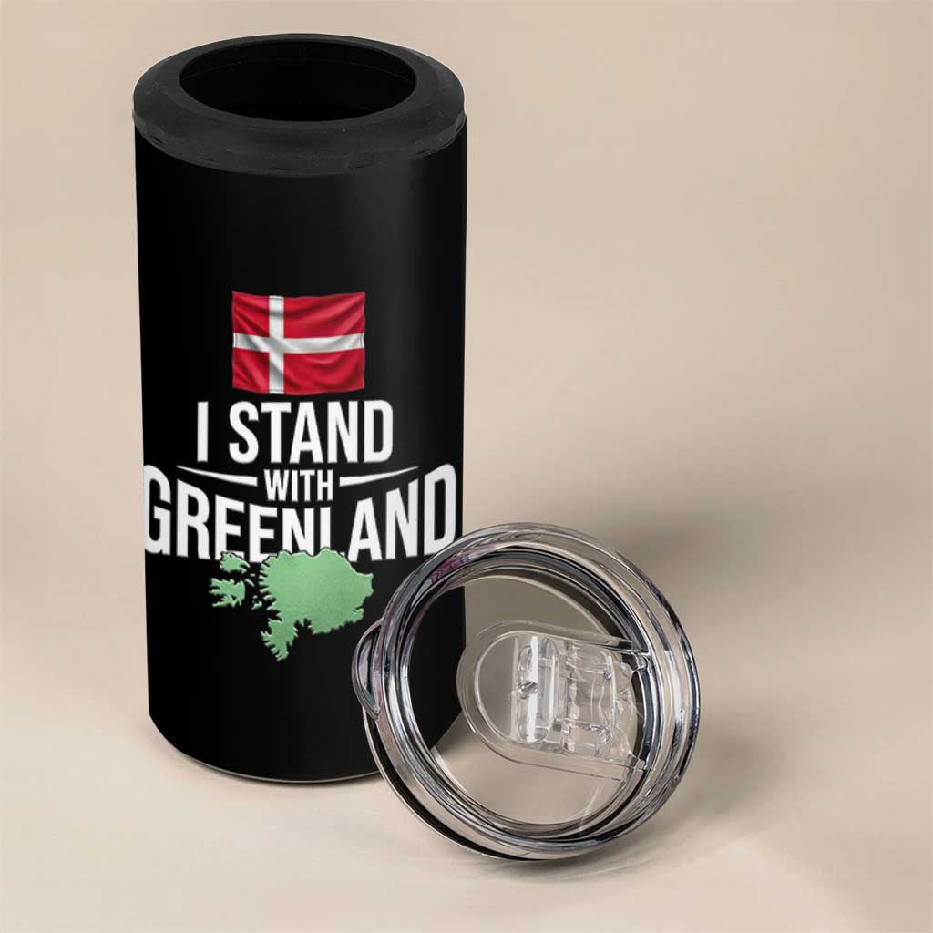 Denmark I Stand With Greenland 4 in 1 Can Cooler Tumbler Danish Flag and Map Unity Support Protest