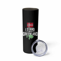 Denmark I Stand With Greenland Skinny Tumbler Danish Flag and Map Unity Support Protest