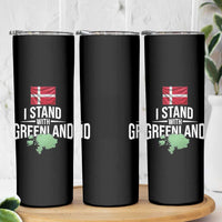 Denmark I Stand With Greenland Skinny Tumbler Danish Flag and Map Unity Support Protest