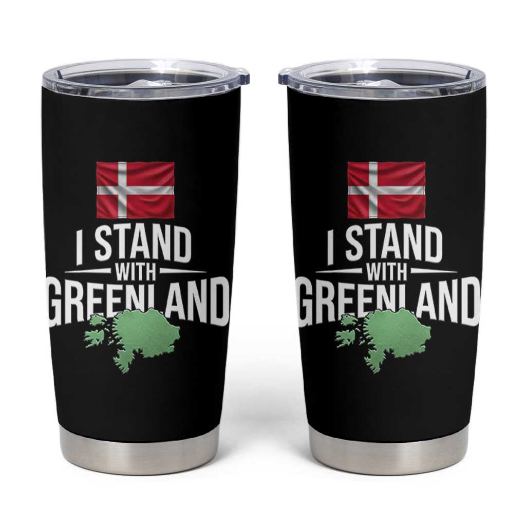 Denmark I Stand With Greenland Tumbler Cup Danish Flag and Map Unity Support Protest