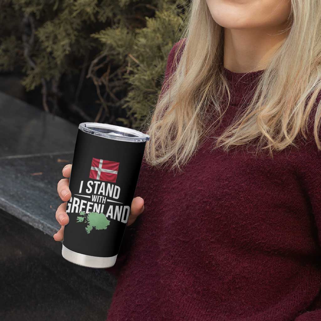 Denmark I Stand With Greenland Tumbler Cup Danish Flag and Map Unity Support Protest
