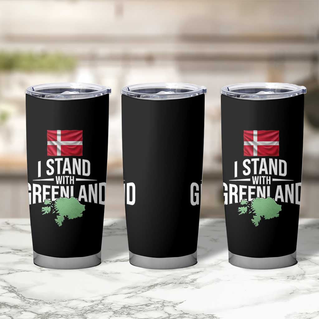 Denmark I Stand With Greenland Tumbler Cup Danish Flag and Map Unity Support Protest