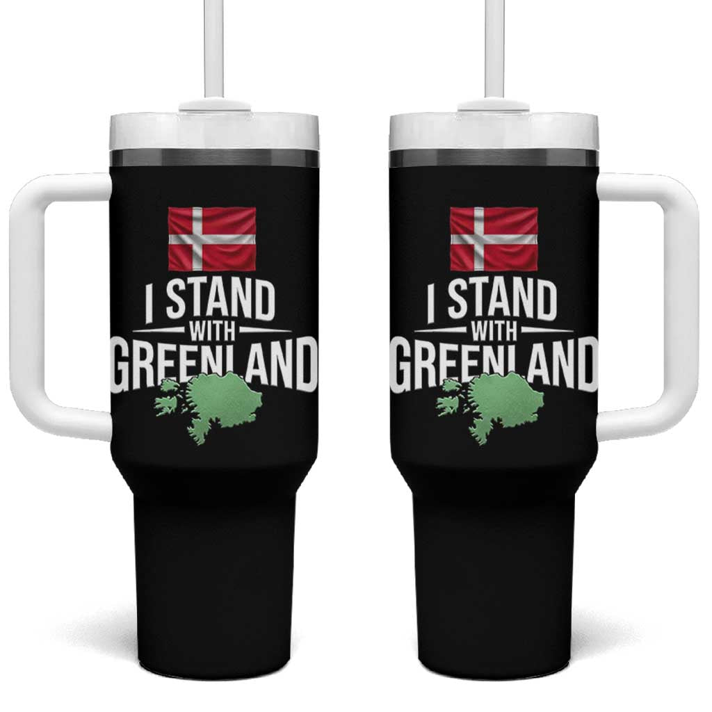 Denmark I Stand With Greenland Tumbler With Handle Danish Flag and Map Unity Support Protest