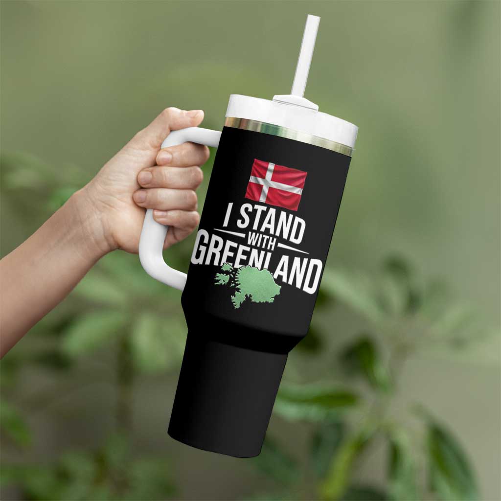Denmark I Stand With Greenland Tumbler With Handle Danish Flag and Map Unity Support Protest